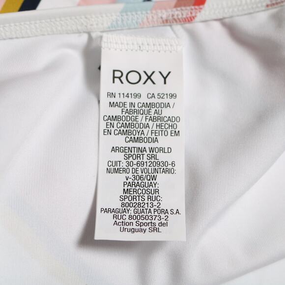 Roxy High Leg Bikini Bottoms Bright Stripe Beach Classics Multicolor Size S - Picture 8 of 12